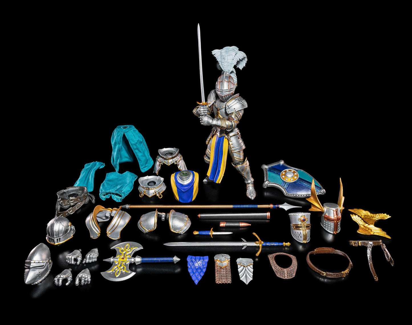 Mythic Legions - Ashes of Agbendor Blue Shield Soldier (Deluxe Knight Builder Kit 3) Action Figure