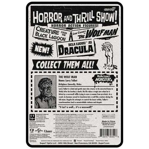ReAction+ Figures - Universal Monsters - W01 - The Wolfman